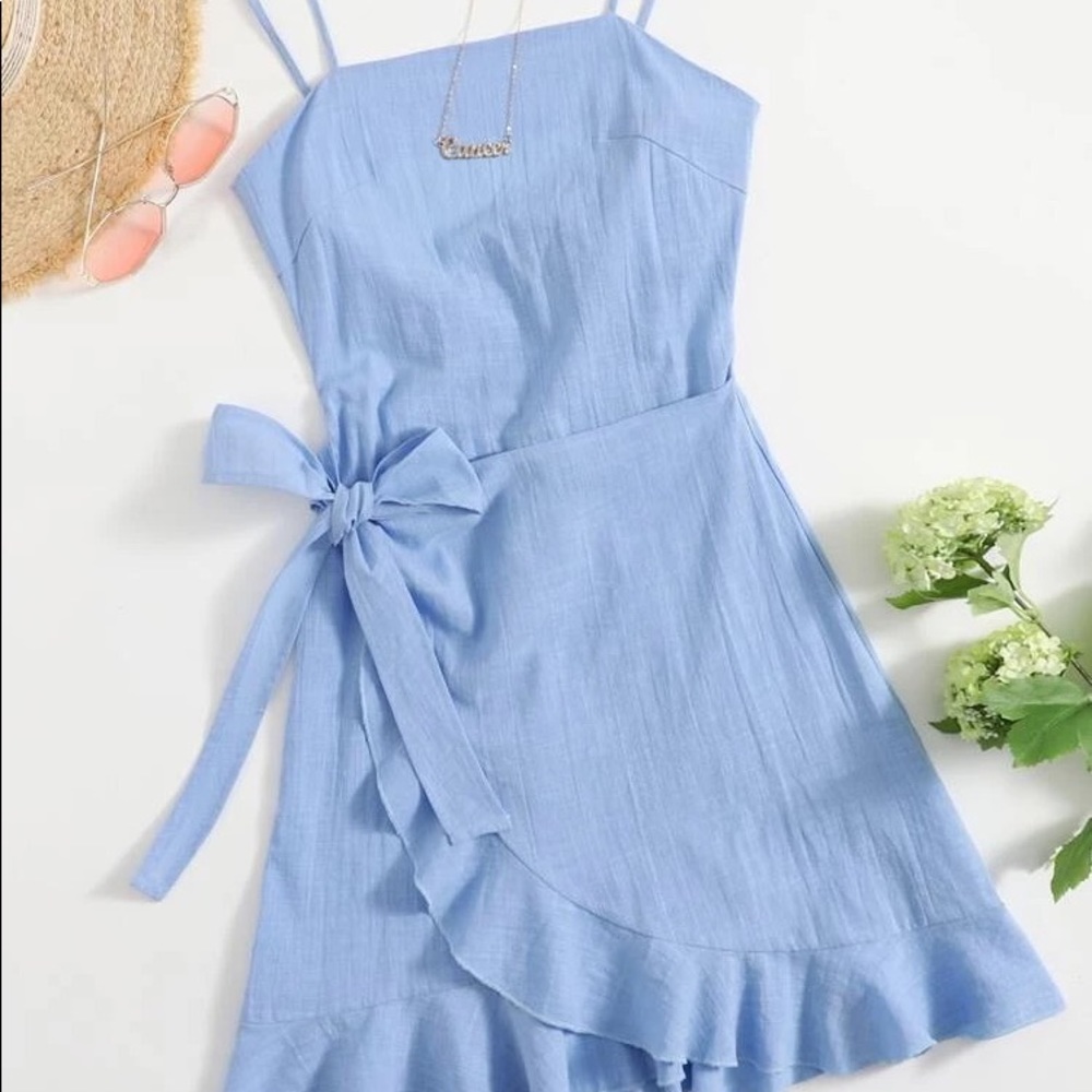 Shein ruffle wrap cami dress